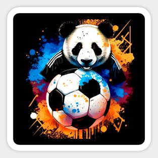 Panda Soccer Player - Soccer Futball Football - Graphiti Art Graphic Paint Sticker